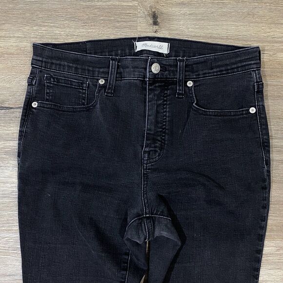 MADEWELL 9” High Rise Skinny Jeans in Lunar Wash 29 X 27.5 Washed Black Denim - Picture 2 of 5